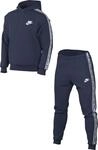 NIKE Herren Club Fleece Tracksuit, MIDNIGHT NAVY/WHITE, S EU