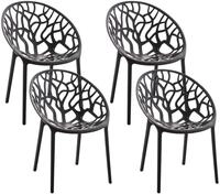 CLP Gartenstuhl 4er Set Hope, stapelbar, wetterfest, modern, mit Nicht verstellbaren