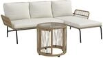 Outsunny 3-TLG. Rattan Gartenm&ouml;bel-Set, Gartengarnitur mit Liegestuhl,...