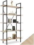 tectake B&uuml;cherregal mit 5 Ebenen, stabiles Standregal, Industrial Design, schwarzer
