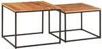 FineBuy Couchtisch 2er Set Akazie Massivholz Quadratisch, Satztisch |...