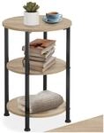 tectake&reg; Industrial Beistelltisch rund, Wohnzimmertisch Holz + Metall, Couchtisch