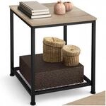 tectake&reg; Beistelltisch Holz & Metall, Couchtisch mit Stauraum auf Zwei Ebenen,