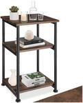 tectake&reg; Beistelltisch, Couchtisch mit Stauraum auf 3 Ebenen aus Holz + Metall,
