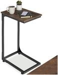 tectake&reg; Beistelltisch Holz Metall, Wohnzimmertisch, Couchtisch C-Form,...