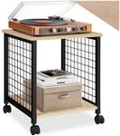 tectake&reg; Couchtisch mit Stauraum, Nachttisch mit 2 Ablagen, Beistelltisch mit