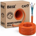 Best Germany CAT.7 50m Simplex Verlegekabel BEST Gigabit Netzwerkkabel KUPFER Lan