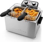 ProfiCook Doppel-Fritteuse | Fritteuse mit 2 kleinen & 1 gro&szlig;en Korb 