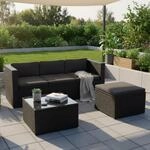 Juskys Gartenm&ouml;bel Set M &ndash; Punta Cana Polyrattan Lounge M&ouml;bel f&uuml;r 3&ndash;4...
