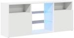 vidaXL TV-Schrank mit LED-Beleuchtung, Wei&szlig;, 120x30x50 cm, Holzwerkstoff &