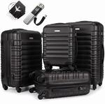 Devillo&reg; Hartschalenkofferset Kofferset 4tlg. S-M-L-XL, Schwarz - Hard Shell Trolley