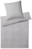 elegante Jersey Bettwäsche Solid Stripe Greige 1 Bettbezug 135 x 200 cm + 1