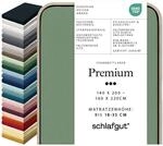 schlafgut Premium Spannbettlaken 140x200 cm Bio-Baumwolle, Green Mid