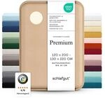 schlafgut Premium Spannbettlaken 120x200 cm Bio-Baumwolle, Yellow Light