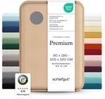 schlafgut Premium Spannbettlaken 120x200 cm Bio-Baumwolle, Grey Mid