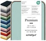 schlafgut Premium Spannbettlaken 180x200 cm Bio-Baumwolle, Petrol Light