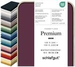 schlafgut Premium Spannbettlaken 120x200 cm Bio-Baumwolle, Purple Deep