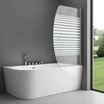 doporro Duschwand f&uuml;r Badewanne 90x140 cm Badewannenaufsatz Teilsatiniert