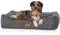 Knuffelwuff Hundebett aus Cord mit handgewebtem Charakter Olivia XL, 105 x 75...