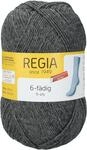 REGIA 6-f&auml;dig Uni 9801275-00044 mittelgrau meliert Handstrickgarn, Sockengarn, 150g