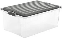 Rotho Compact Aufbewahrungsbox mit Deckel 38 L als Stapelbox transparent 