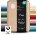schlafgut Pure Spannbettlaken 180x200 cm Bio-Baumwolle Jersey, Purple Light