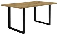 FORTE TABLES Tisch nicht ausziehbar, Holzwerkstoff, Artisan Eiche, Metallbeine