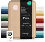 schlafgut Pure Spannbettlaken 90x200 cm Bio-Baumwolle Jersey, Purple Light
