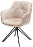 Invicta Interior Drehbarer Design Stuhl Euphoria Champagner Greige Samt im...