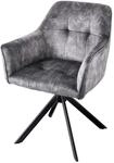riess-ambiente.de Design Stuhl LOFT dunkelgrau Samt drehbar Metallgestell...