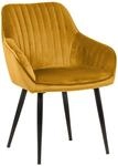 riess-Ambiente.de Edler Design Stuhl Turin Samt senfgelb mit Armlehne...
