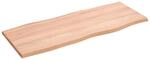 vidaXL Tischplatte 100x40x2 cm Massivholz Eiche Behandelt Baumkante