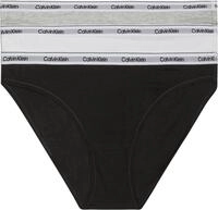 Calvin Klein Damen 3er Pack Slips Bikini Form Baumwolle mit Stretch, Mehrfarbig