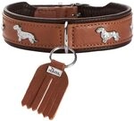 HUNTER M&uuml;nchen Teckelhalsband | Leder, Dackel-Bes&auml;tze, weich & robust,