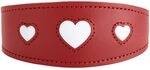 HUNTER Love Windhundhalsband | weiches Rindsleder, eingen&auml;hte Herzen, breite Form,