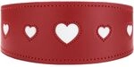 HUNTER Love Windhundhalsband | weiches Rindsleder, eingen&auml;hte Herzen, breite Form,