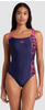 Arena Damen Women's Control Pro Back Graphic B One Piece Swimsuit, Navy-Freak Rose,