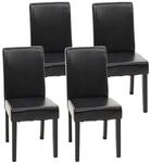 Mendler 4er-Set Esszimmerstuhl Littau - Kunstleder, schwarz dunkle Beine |...
