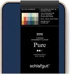 schlafgut Pure Topper Spannbettlaken 120x200 cm Bio-Baumwolle, Blue Deep