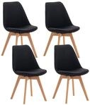 CLP 4er Set Esszimmerstuhl Linares Kunststoff I Stoff I Samt I Cord I...