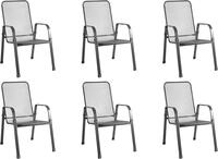 MFG Streckmetall Stapelsessel MEC-Stor, Anthrazit, 6 St&uuml;ck | 4-Fach...