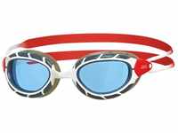 Zoggs Predator Schwimmbrille, Weiß/Rot/Tönung, Größe S