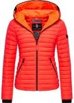 Navahoo Damen Damen leichte &Uuml;bergangsjacke Steppjacke mit Kapuze Kimuk Neon Coral