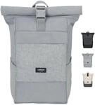 LARKSON Rucksack Herren & Damen Grau - No 4 - Rolltop Backpack mit Laptopfach f&uuml;r