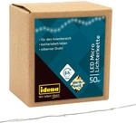 Idena 31825 - LED Micro Lichterkette mit 50 LEDs in Warmwei&szlig;, 6 Stunden Timer