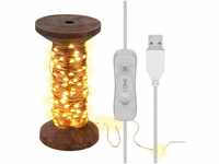 goobay 60342 LED-Lichterkette Garnspule, groß/Retro- Dekorationslampe/stilvolle