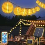 SALCAR Solar Lichterkette Lampion Au&szlig;en, 15m 50LED Solar Lampions Au&szlig;en Wetterfest,
