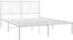 vidaXL Bettgestell mit Kopfteil Metall Wei&szlig; 140x200 cm