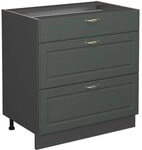 Vicco K&uuml;chenunterschrank Fame-Line, Gr&uuml;n-Gold Landhaus, 80 cm | MDF-Front &middot;...