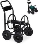 Relaxdays Schlauchwagen Metall, 1/2" & 3/4" Anschluss, fahrbare Schlauchtrommel, bis